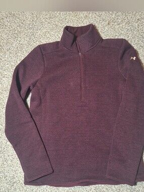 Under Armour Cold Gear 1/4 Zip Fitted Athletic Pullover (Women's Medium) Maroon
